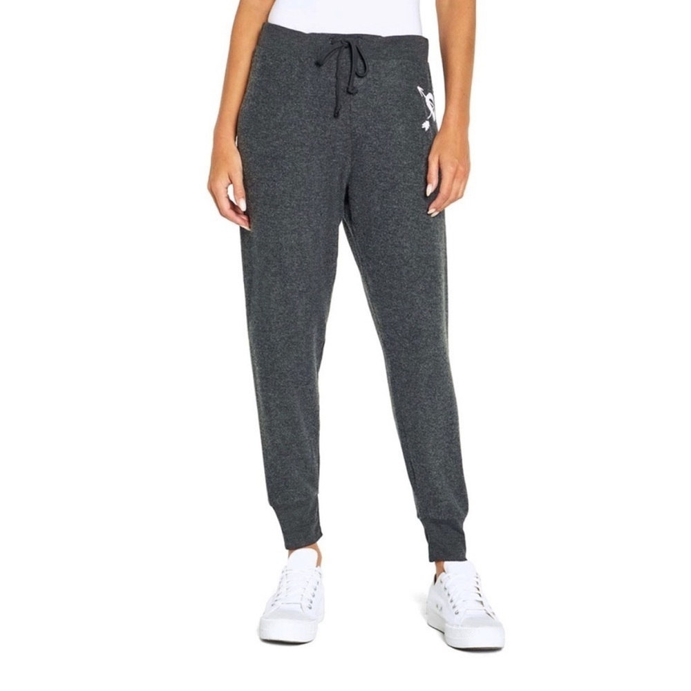 Wildfox cupids arrow jack jogger lounge pant black size Small
